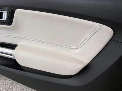 2018-2023 Mustang GT V6 EcoBoost LH RH White Leather Insert Door Panels Pair
