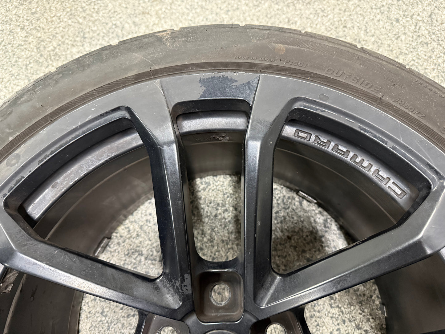 2012-2015 Chevrolet Camaro ZL1 20x11" Black Wheel Rim Tire Firestone 305/35/20