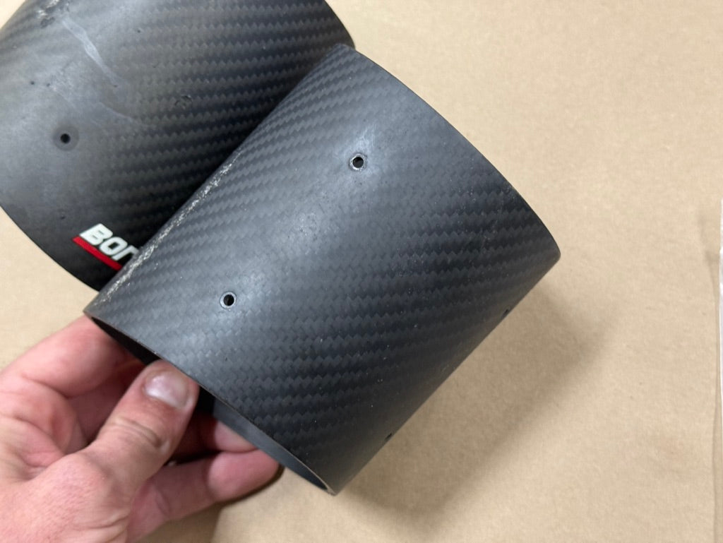 2018-2023 Ford Mustang GT 5.0L Borla Carbon Fiber Exhaust Tips (2) "Used"