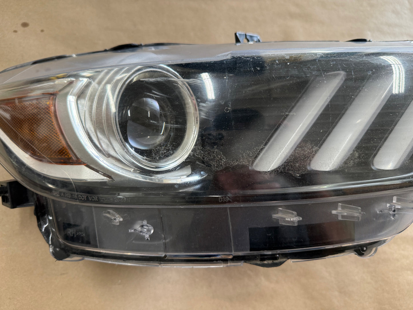 2015-2017 Ford Mustang GT 5.0 RH Passenger Side Headlight LED HID "Aftermarket"