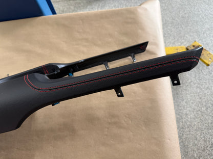 2018-2023 Mustang GT Center Console Top Interior Trim Pieces Leather Red Stitch