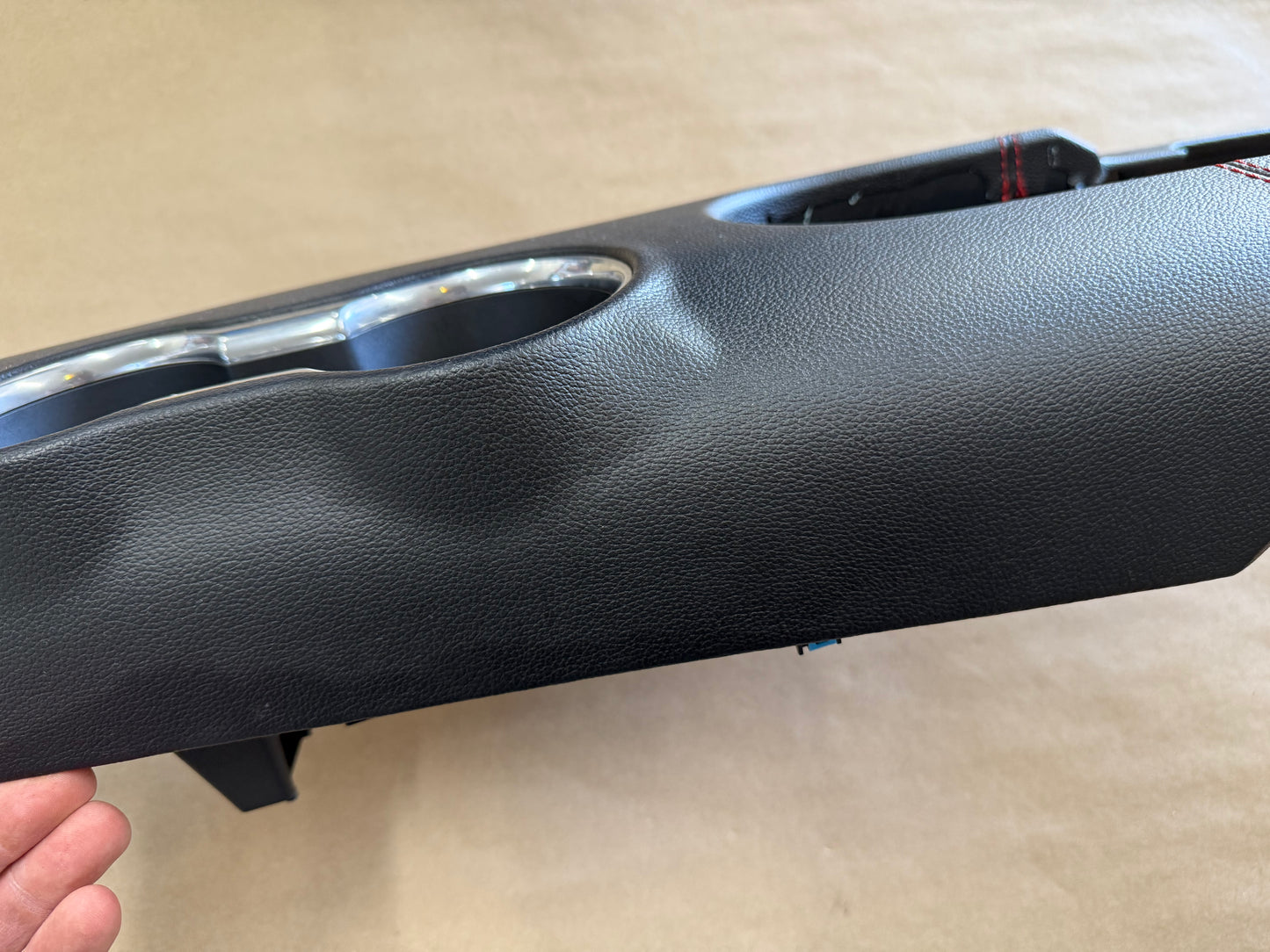 2018-2023 Mustang GT Center Console Top Interior Trim Pieces Leather Red Stitch