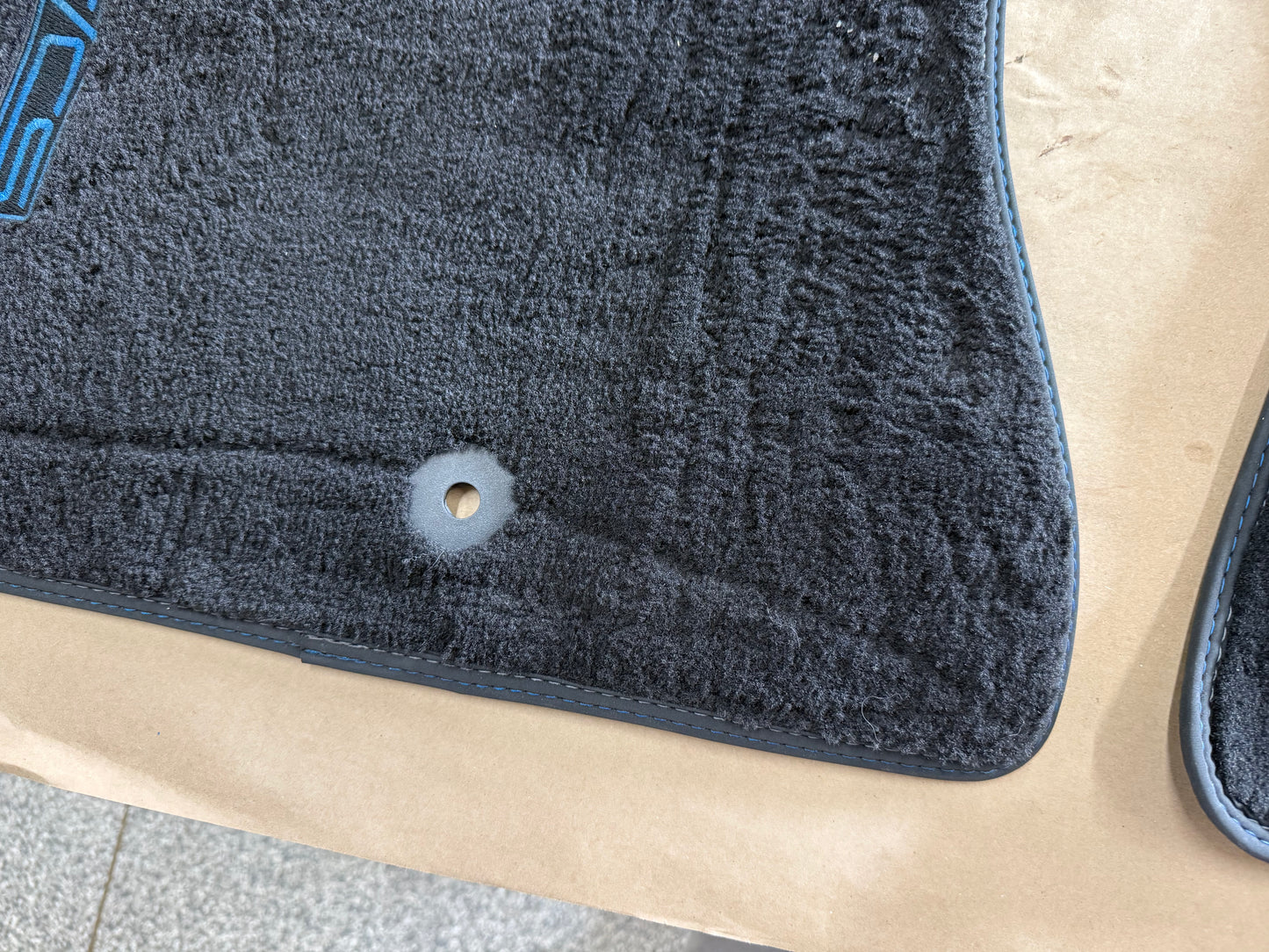 2024-2026 Ford Mustang GT/CS Front Floor Mats Carpet "Blue Stitch"
