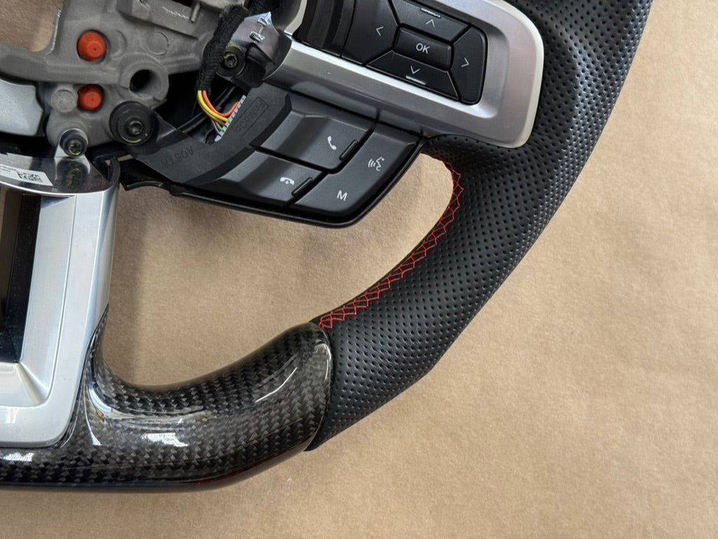 2018-2023 Ford Mustang GT Leather/Carbon Fiber Steering Wheel "Automatic"