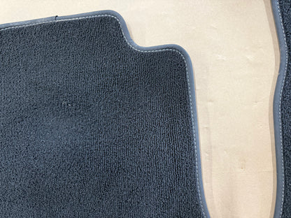 2015-2023 Ford Mustang Black Front Floor Mats Carpet "Creme Stitch"