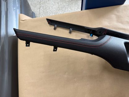 2018-2023 Mustang GT Center Console Top Interior Trim Pieces Leather Red Stitch