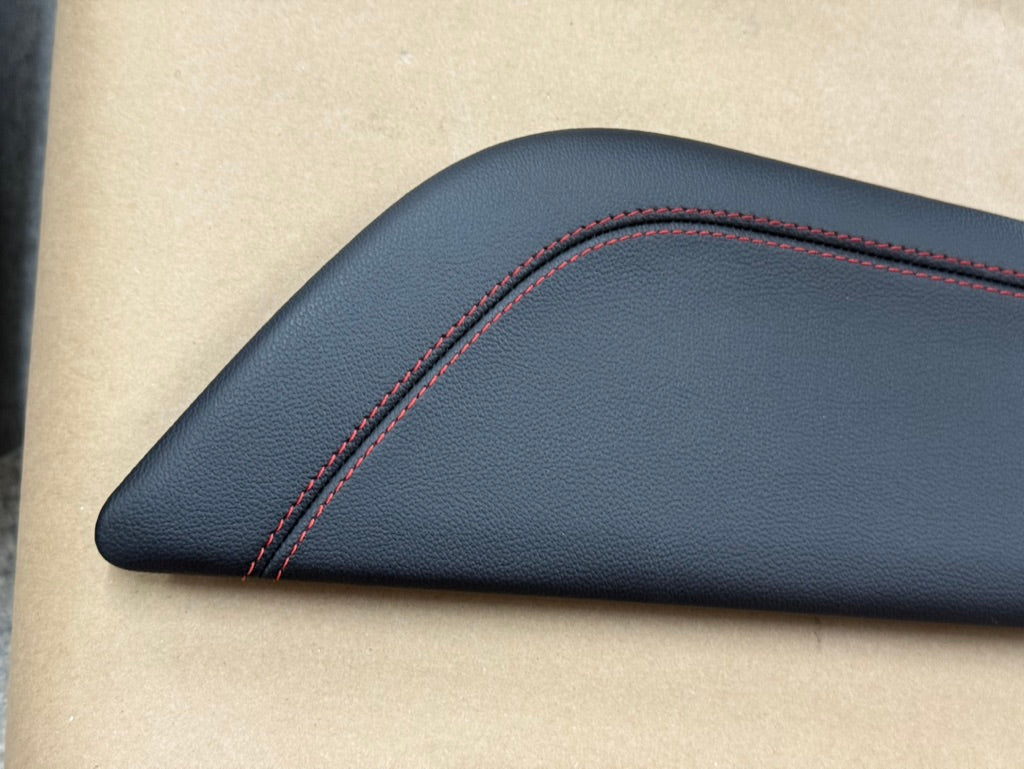2018-2023 Mustang GT Center Console Top Interior Trim Pieces Leather Red Stitch