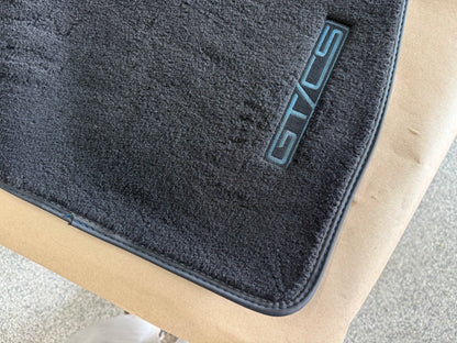 2024-2026 Ford Mustang GT/CS Front Floor Mats Carpet "Blue Stitch"