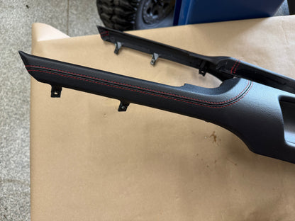 2018-2023 Mustang GT Center Console Top Interior Trim Pieces Leather Red Stitch