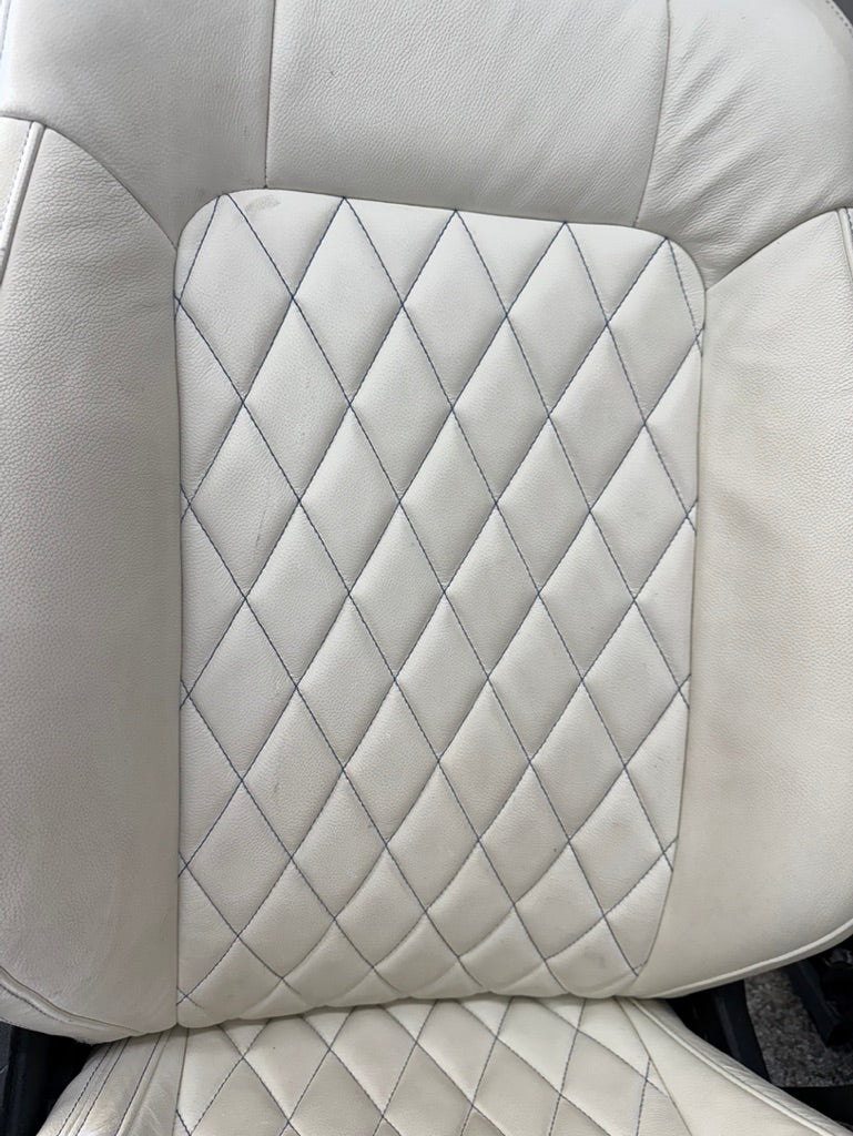 2018-2023 Ford Mustang GT White Aftermarket Leather Coupe Front Rear Power Seats