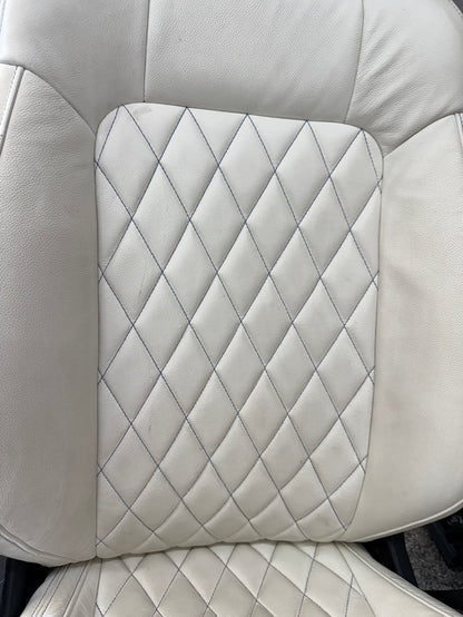 2018-2023 Ford Mustang GT White Aftermarket Leather Coupe Front Rear Power Seats