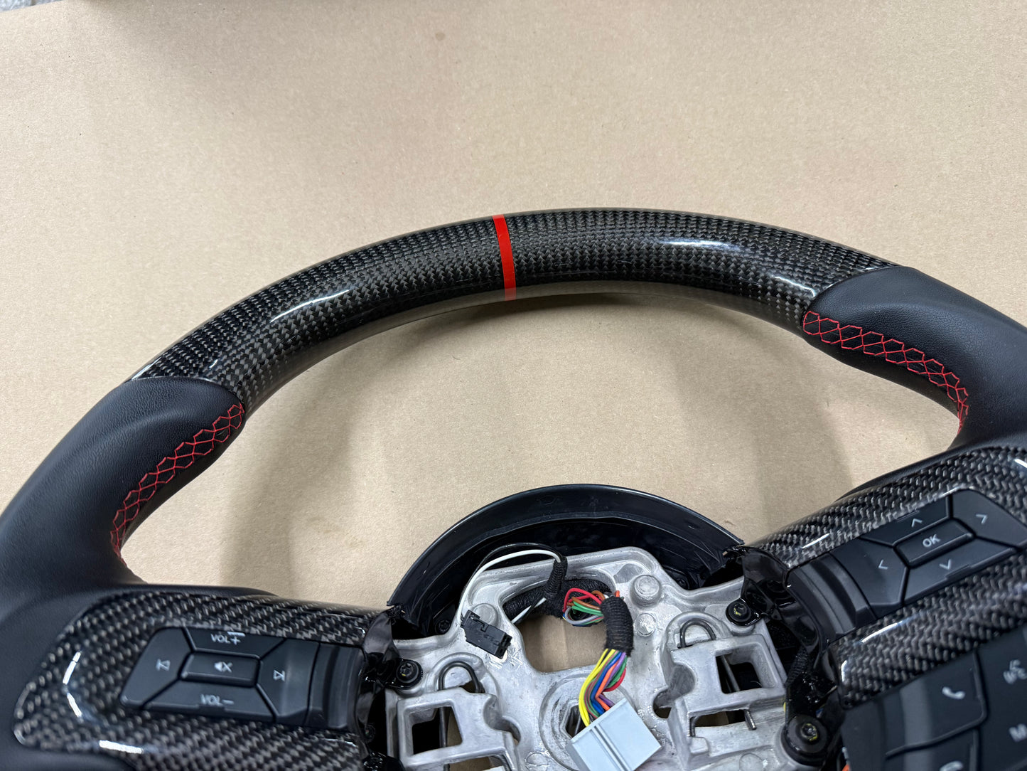 2018-2023 Ford Mustang GT Leather/Carbon Fiber Steering Wheel "Automatic"
