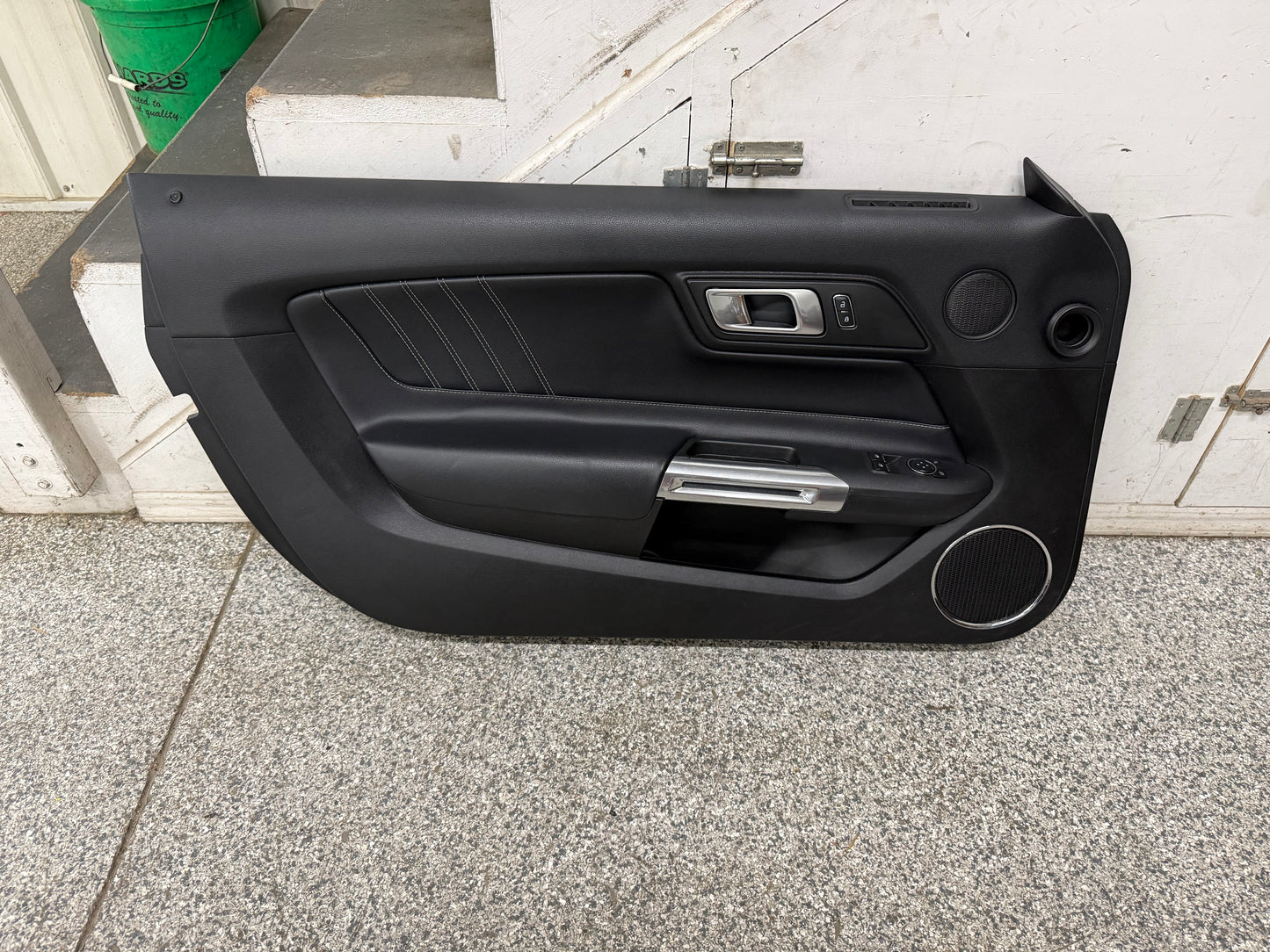 2018-2023 Ford Mustang GT LH Driver Leather Insert Door Panel Grey Stitching
