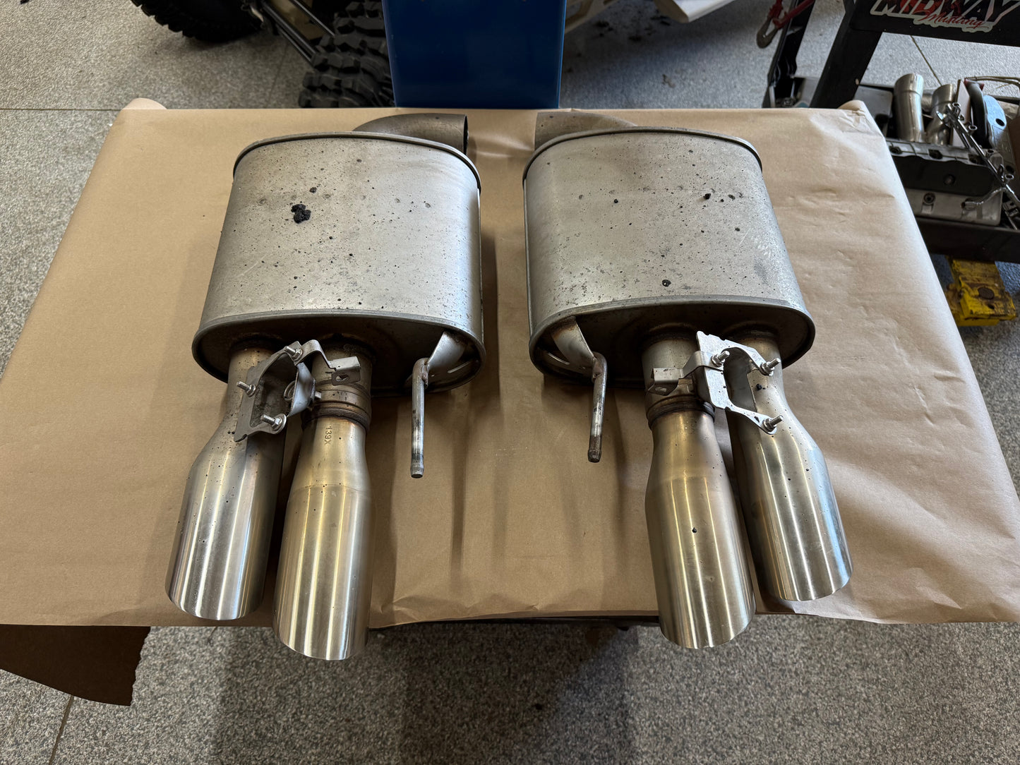 2018-2023 Ford Mustang GT Active Exhaust Quad Tip Mufflers