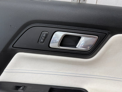 2018-2023 Mustang GT V6 EcoBoost LH RH White Leather Insert Door Panels Pair