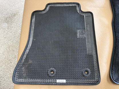 2015-2023 Ford Mustang Black Front Floor Mats Carpet "Blue Stitch"