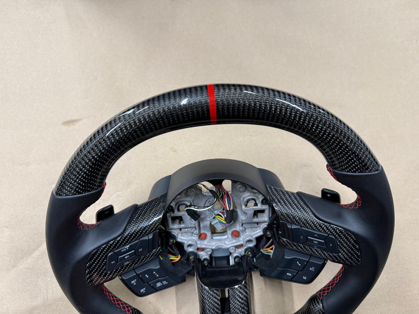 2018-2023 Ford Mustang GT Leather/Carbon Fiber Steering Wheel "Automatic"