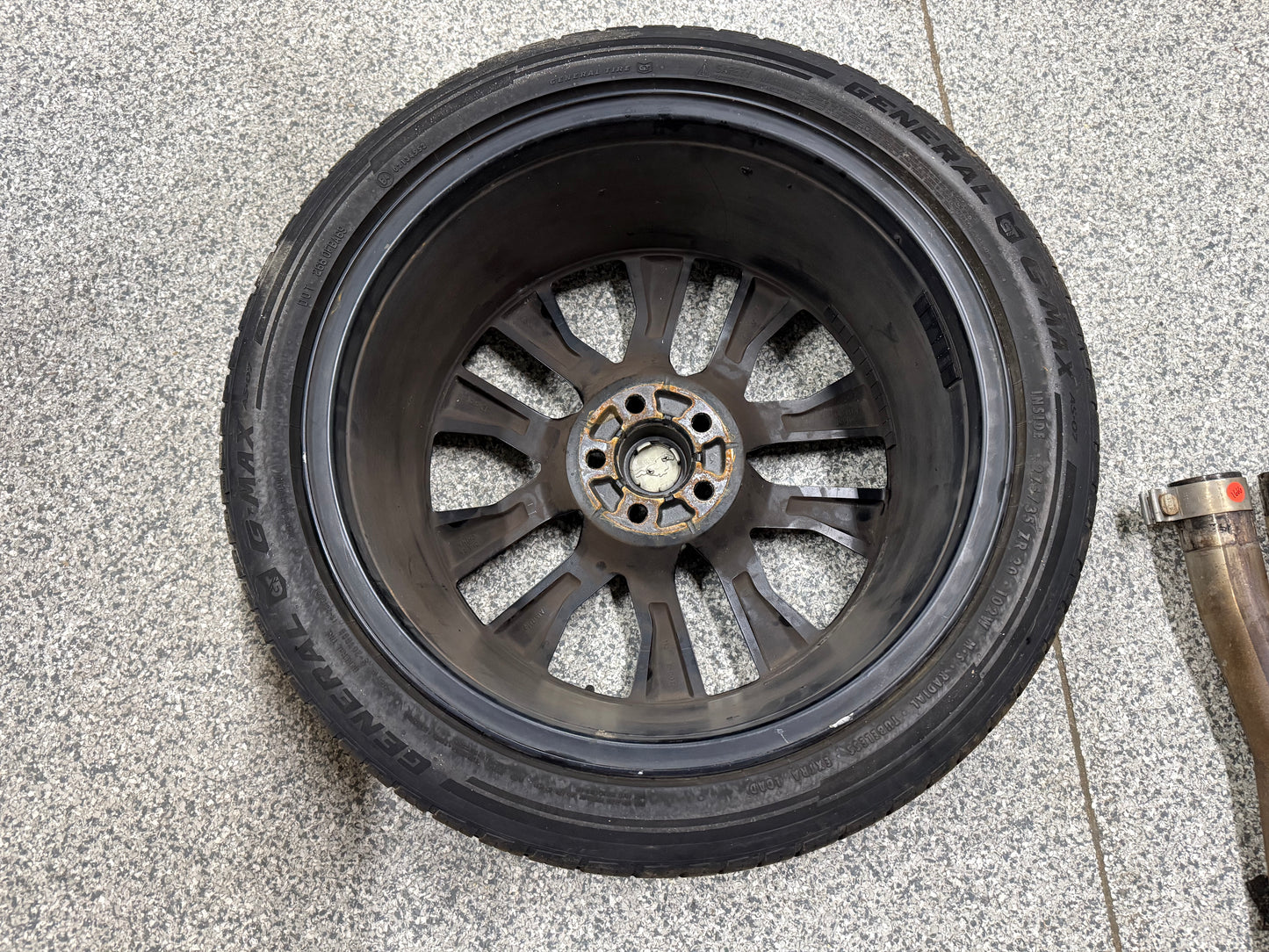 2015-2023 Ford Mustang GT Black Wheel Rim 20x9" General G Max 275/35/20