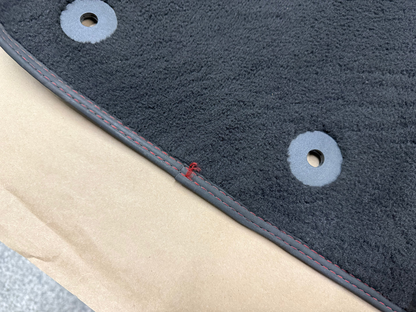 2024-2026 Ford Mustang GT Front Floor Mats Carpet "Red Stitch"