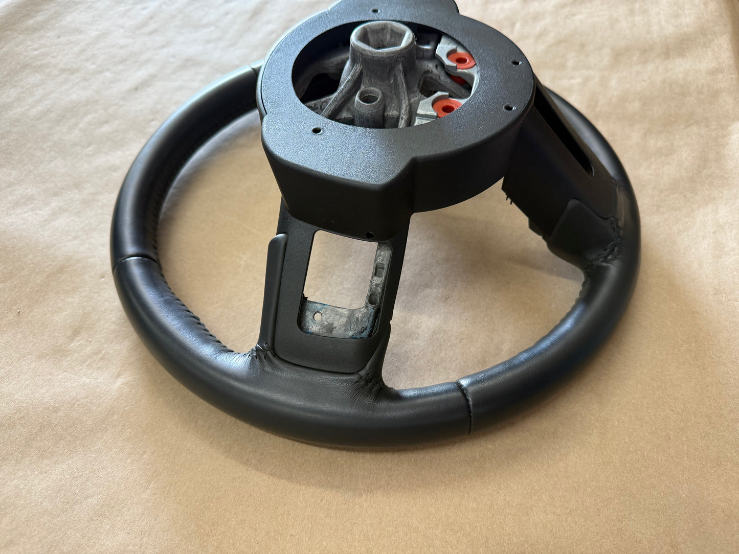 2018-2023 Ford Mustang Bare Leather Steering Wheel Black "Auto"
