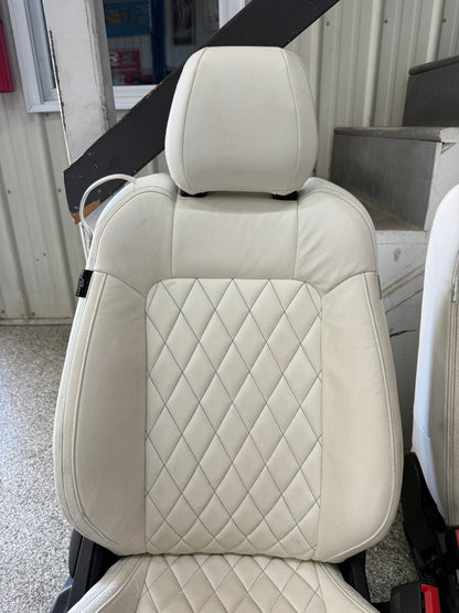 2018-2023 Ford Mustang GT White Aftermarket Leather Coupe Front Rear Power Seats