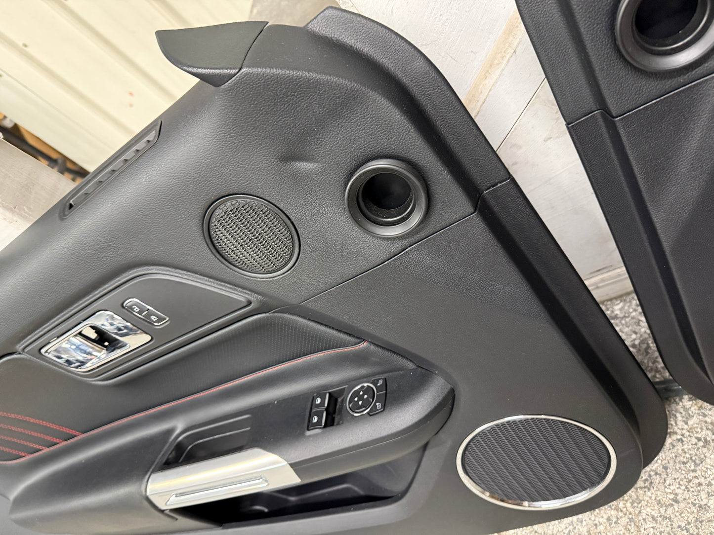 2015-2017 Ford Mustang GT V6 EcoBoost LH RH Leather Insert Door Panels Pair