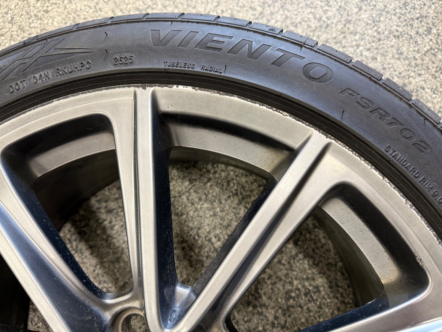 2015-2017 Ford Mustang GT Wheel Rim 19"x8.5" Fortune Viento 255/40/19