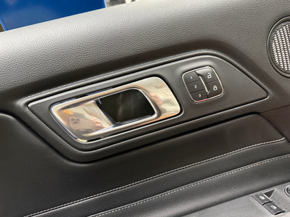 2018-2023 Ford Mustang GT LH Driver Leather Insert Door Panel Grey Stitching