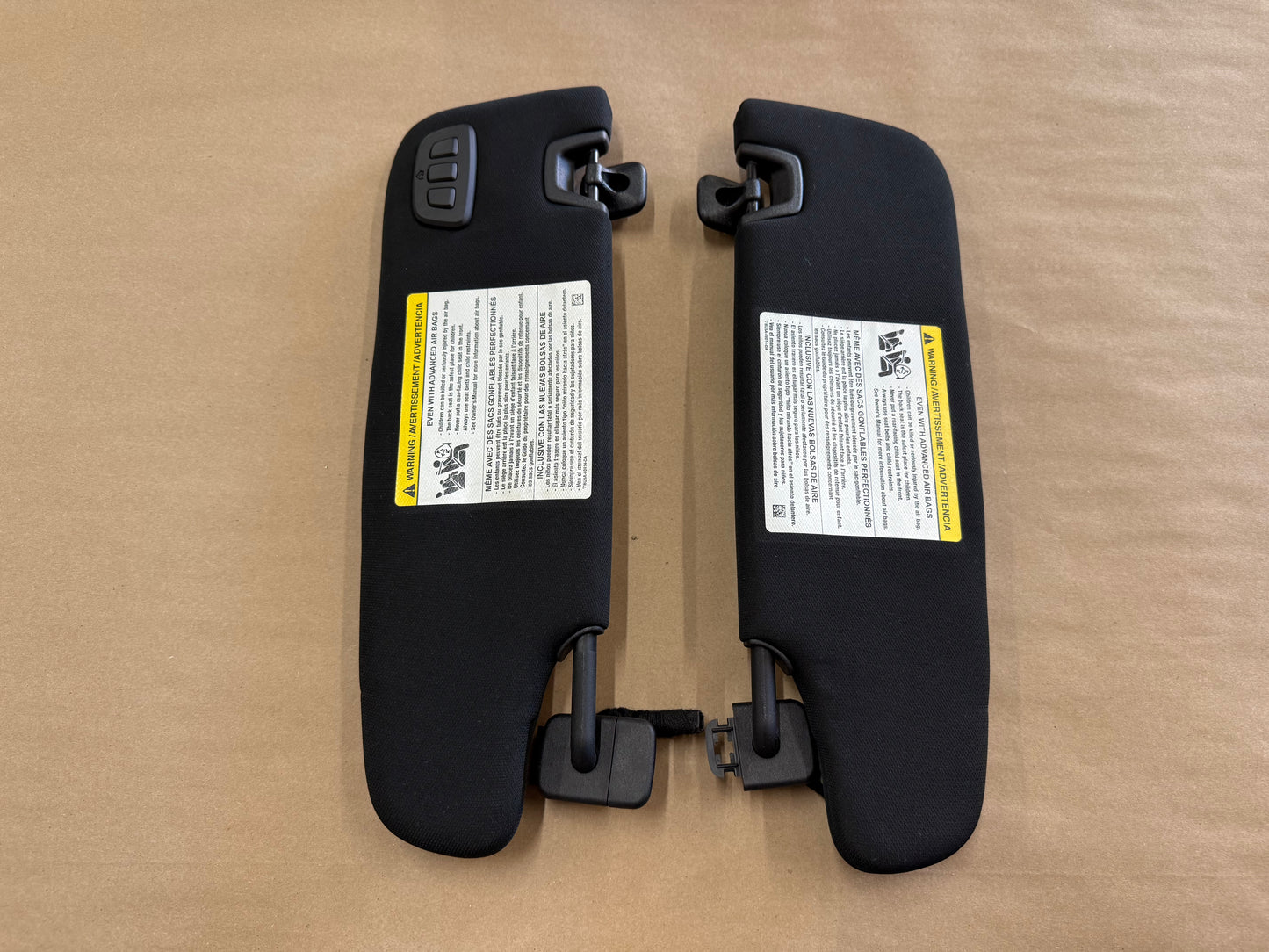 2015-2023 Ford Mustang Coupe Sun Visors Pair "Home Link"