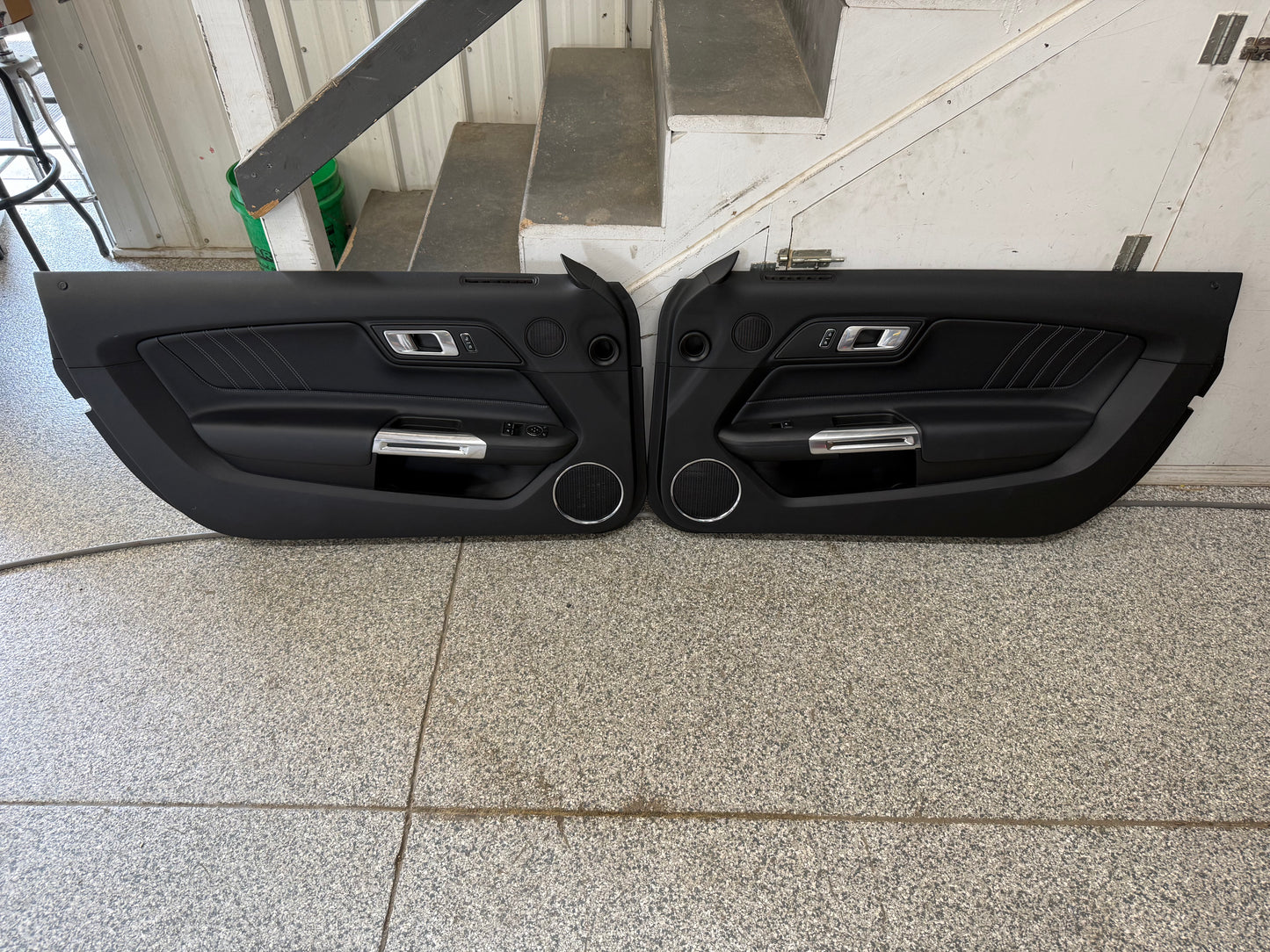 2018-2023 Mustang GT V6 EcoBoost LH RH Premium Leather Insert Door Panels Pair