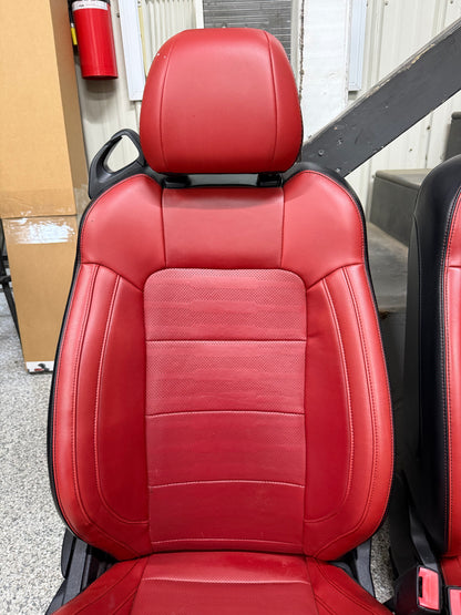2015-2017 Ford Mustang GT Red/Black Leather Convertible Front & Rear Seats