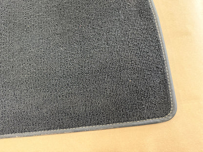 2015-2023 Ford Mustang Black Front Floor Mats Carpet "Creme Stitch"