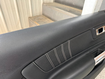 2015-2017 Ford Mustang GT V6 EcoBoost LH RH Leather Insert Door Panels Pair