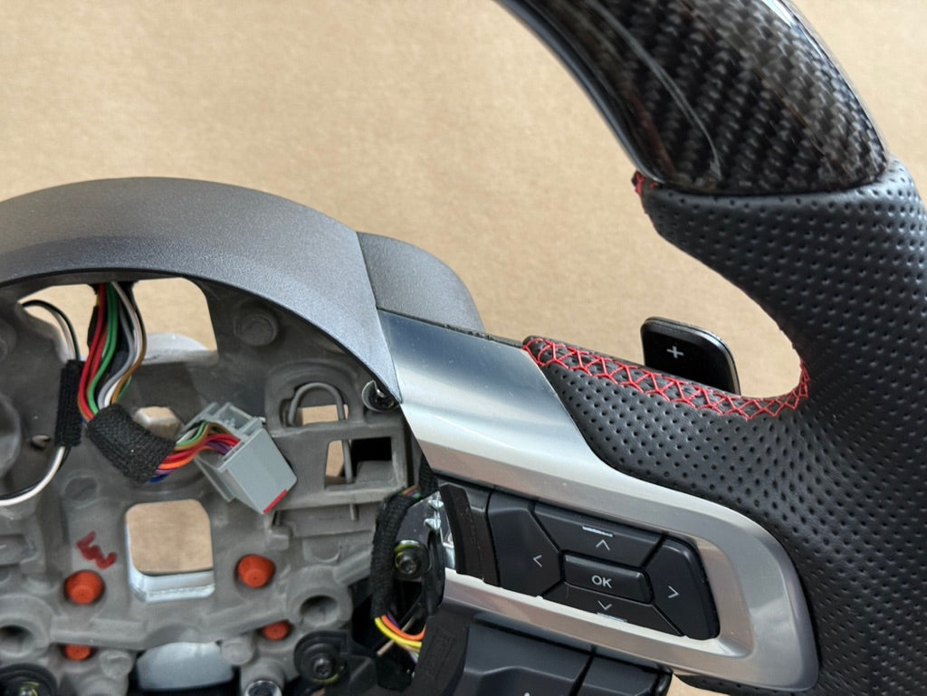 2018-2023 Ford Mustang GT Leather/Carbon Fiber Steering Wheel "Automatic"