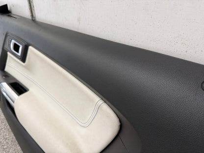 2018-2023 Mustang GT V6 EcoBoost LH RH White Leather Insert Door Panels Pair