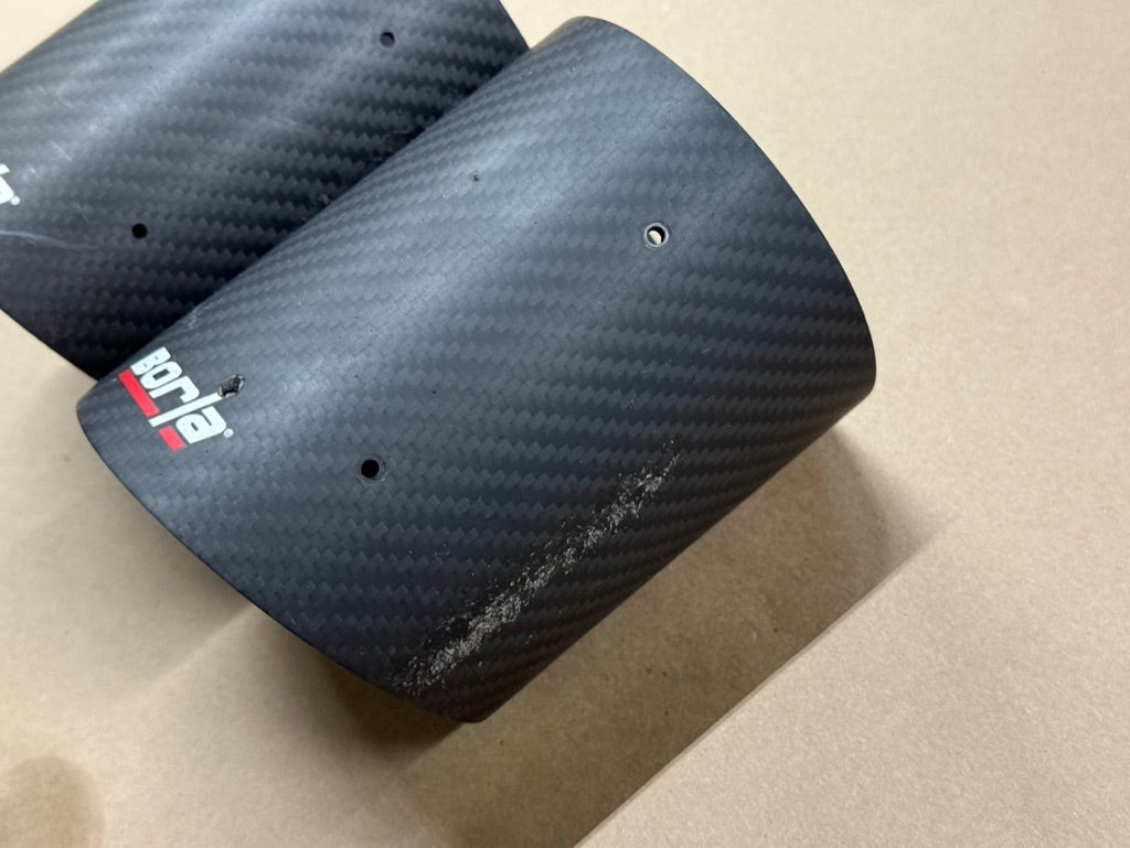 2018-2023 Ford Mustang GT 5.0L Borla Carbon Fiber Exhaust Tips (2) "Used"