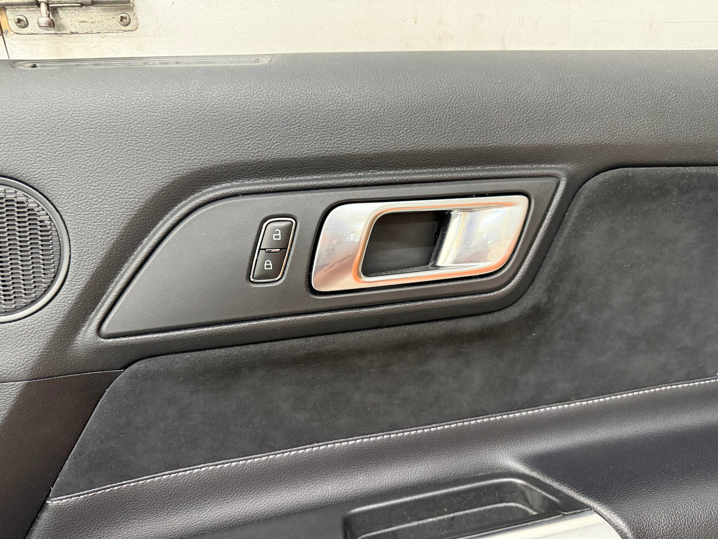 2018-2023 Ford Mustang LH RH Premium Leather/Suede Insert Door Panels Pair
