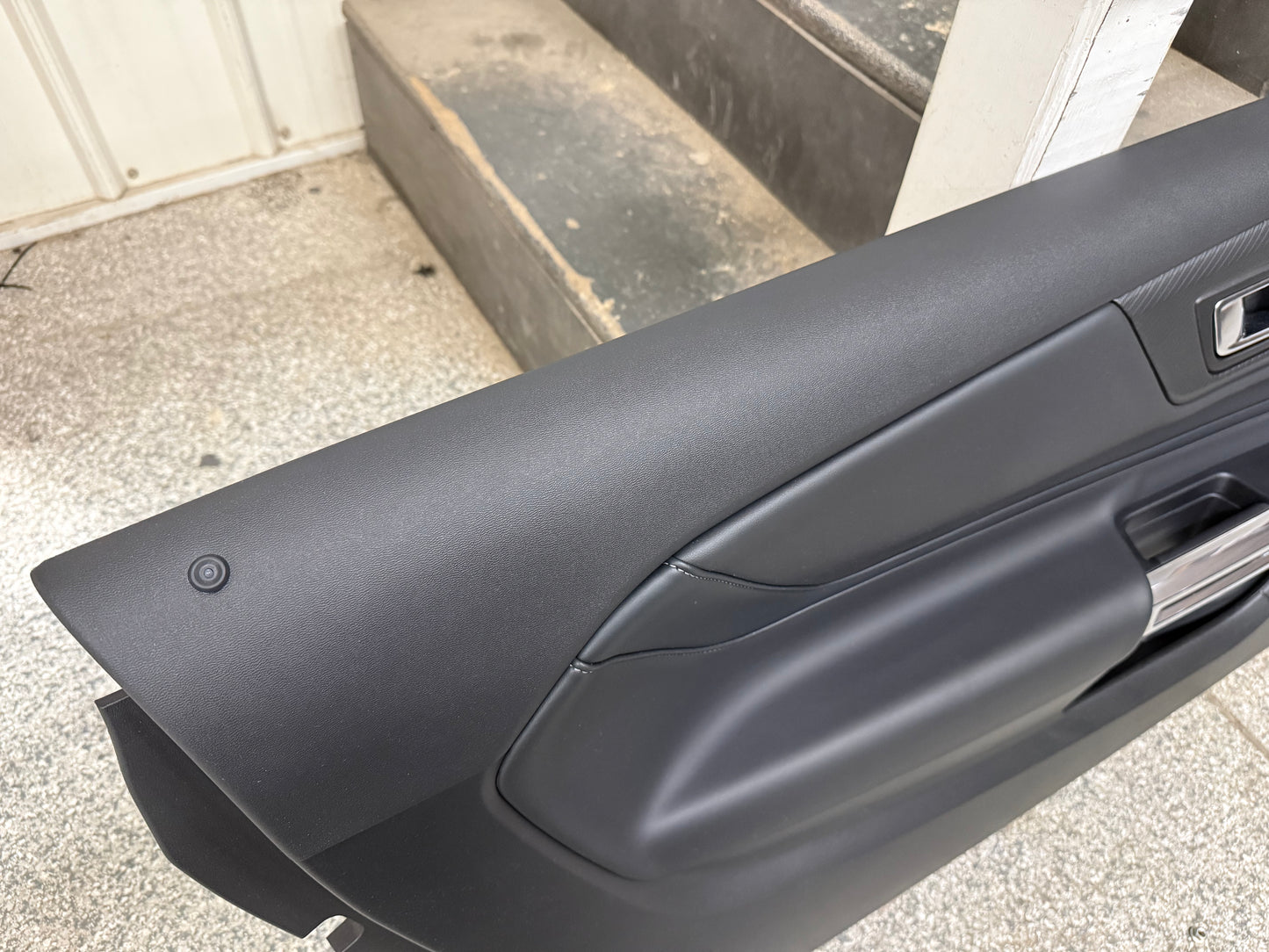 2024-2026 Ford Mustang GT LH Driver Leather Insert Door Panel Grey Stitching