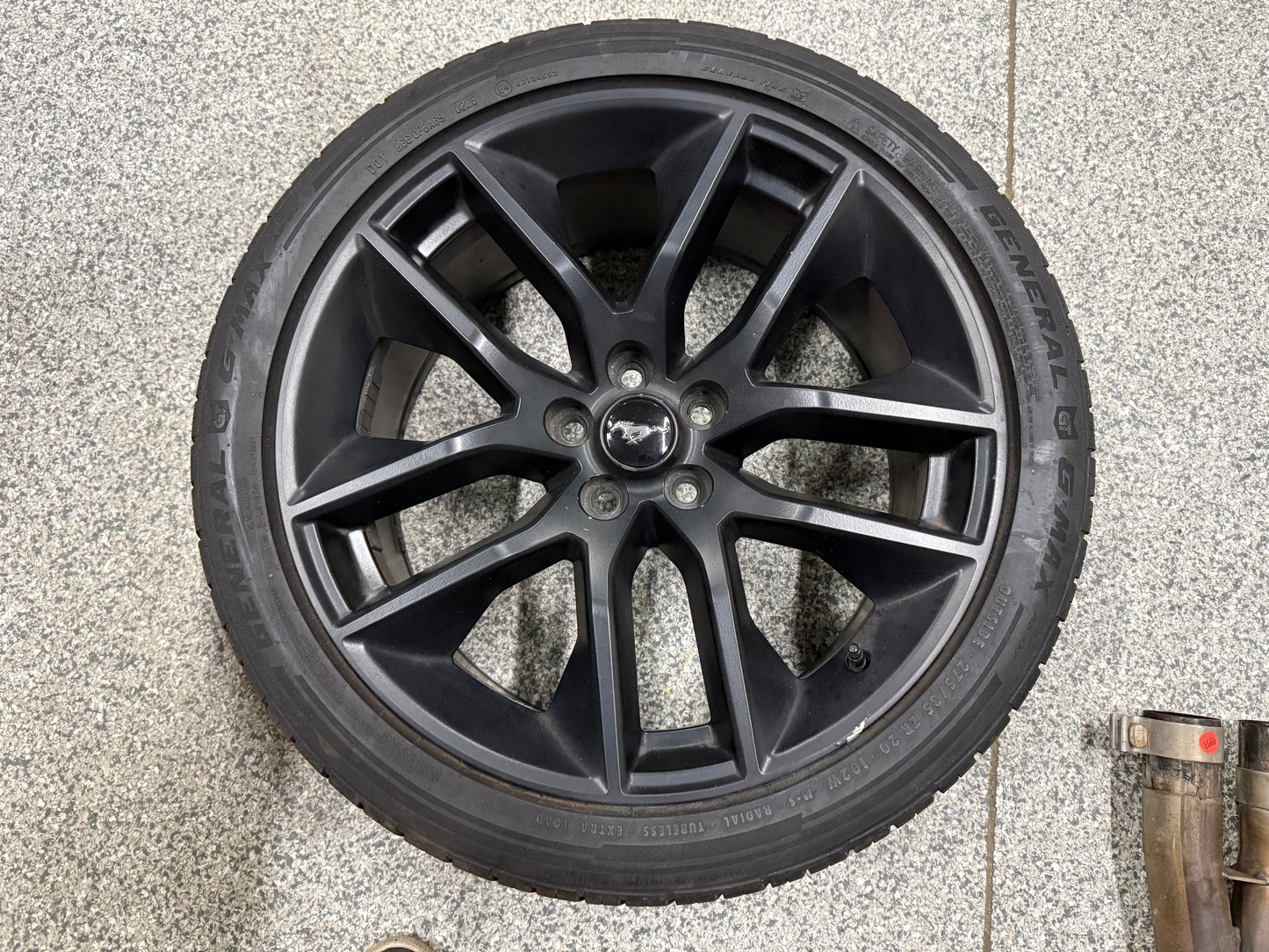 2015-2023 Ford Mustang GT Black Wheel Rim 20x9" General G Max 275/35/20