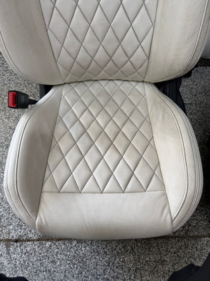 2018-2023 Ford Mustang GT White Aftermarket Leather Coupe Front Rear Power Seats