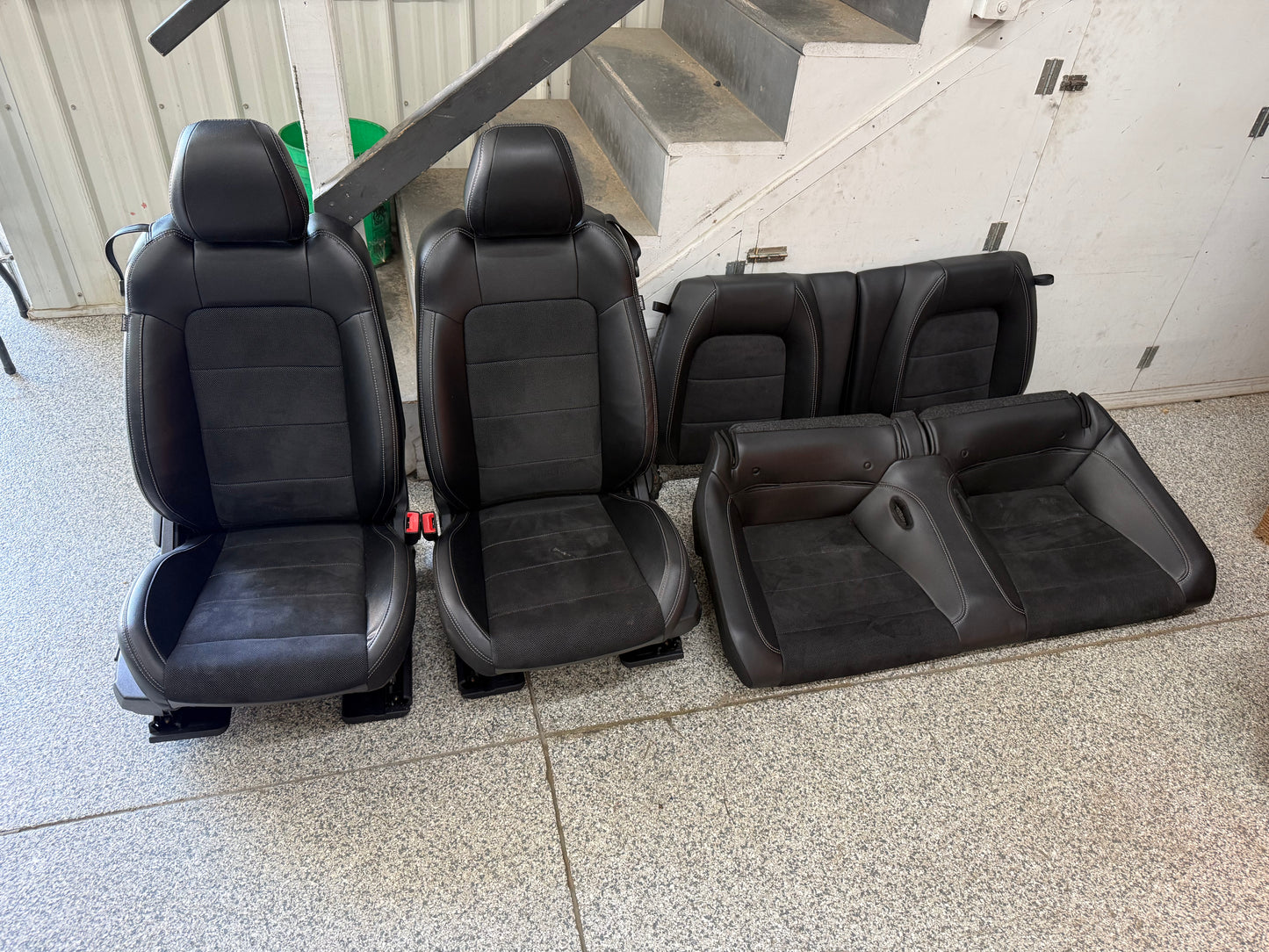 2018-2023 Ford Mustang GT Leather/Suede Set of Seats Black Heated/Cooled