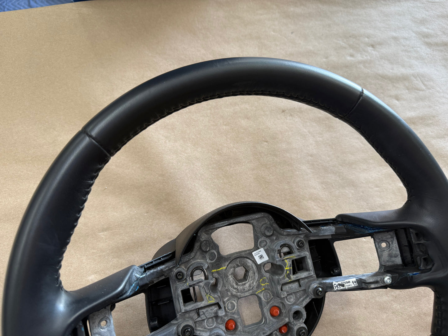 2018-2023 Ford Mustang Bare Leather Steering Wheel Black "Auto"