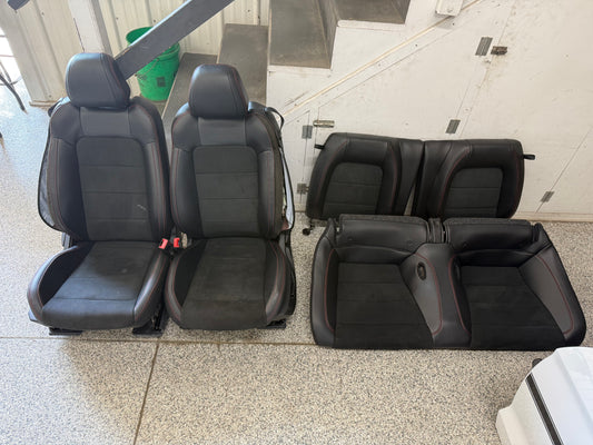 2018-2023 Ford Mustang GT California Special Front Rear Seats Black Red Stitch