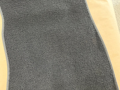 2015-2023 Ford Mustang Black Front Floor Mats Carpet "Creme Stitch"