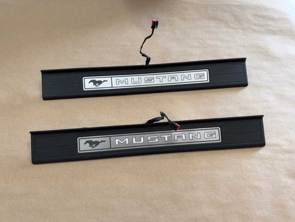 2015-2023 Ford Mustang "My Color" Sill/Scuff Plates Interior Trim Black