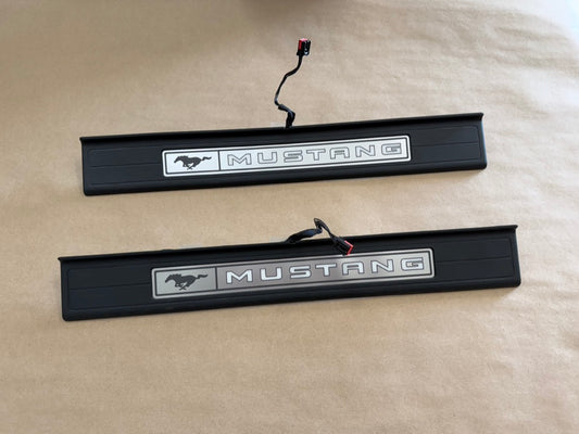 2015-2023 Ford Mustang "My Color" Sill/Scuff Plates Interior Trim Black