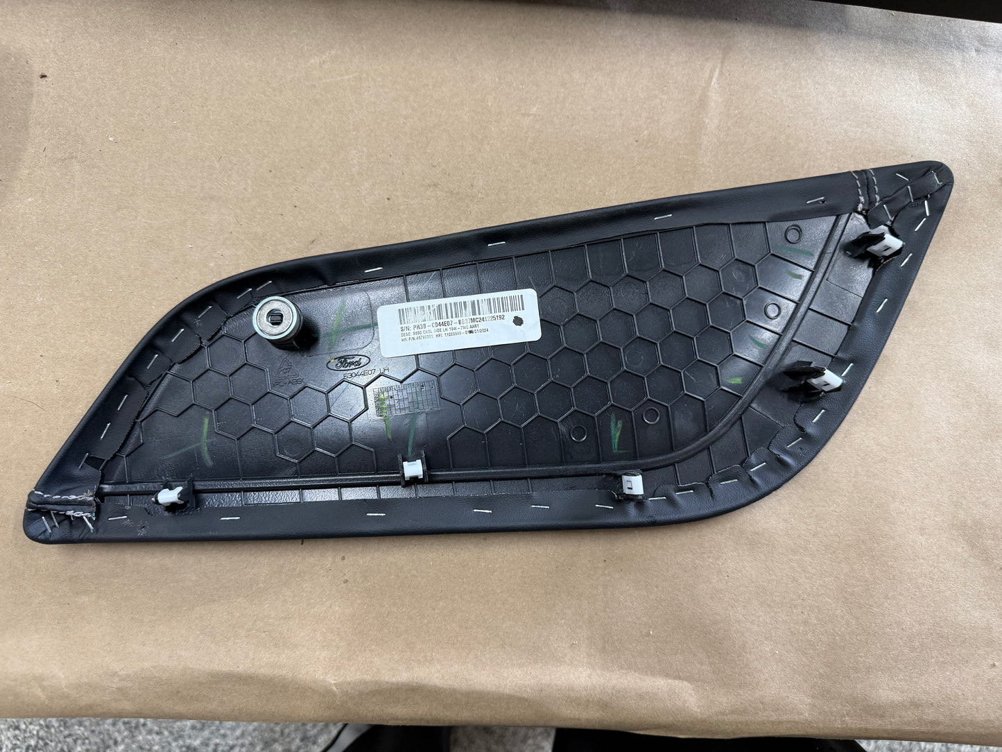 2024-2026 Ford Mustang Center Console Top Leather Wrapped Plastic Knee Pads