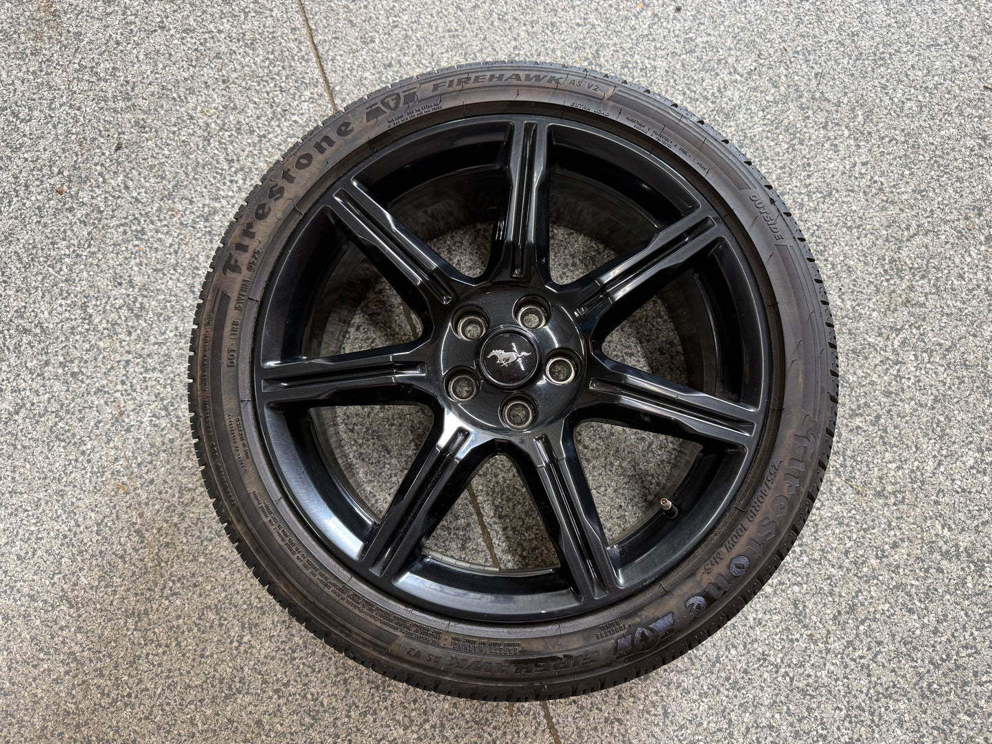 2015-2023 Ford Mustang GT Black Wheel Rim Tire 19"x8.5" 255/40/19 Firestone