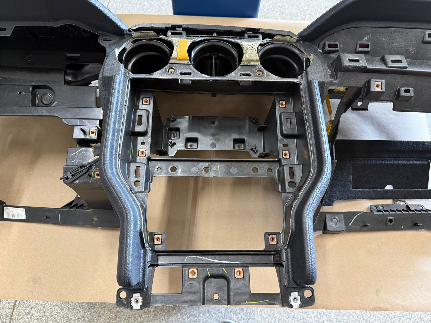 2018-2023 Ford Mustang GT 5.0 Leather Dash Pad Frame "Blue Stitch"