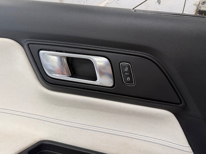 2018-2023 Mustang GT V6 EcoBoost LH RH White Leather Insert Door Panels Pair